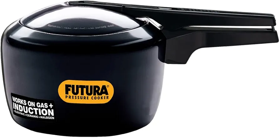 Futura anodizado Duro Funda 3 litros, Apta para inducción Olla a presión, Aluminio anodizado, Negro, 3-Litre