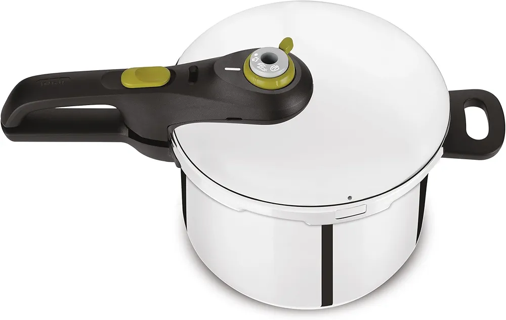 Tefal Secure 5 Neo 6 L - Olla a presión de acero inoxidable, ahorro energético hasta 50%, cocción a presión, 2 programas, sistema seguridad 5 puntos, apto todas cocinas, apto lavavajillas, P25307