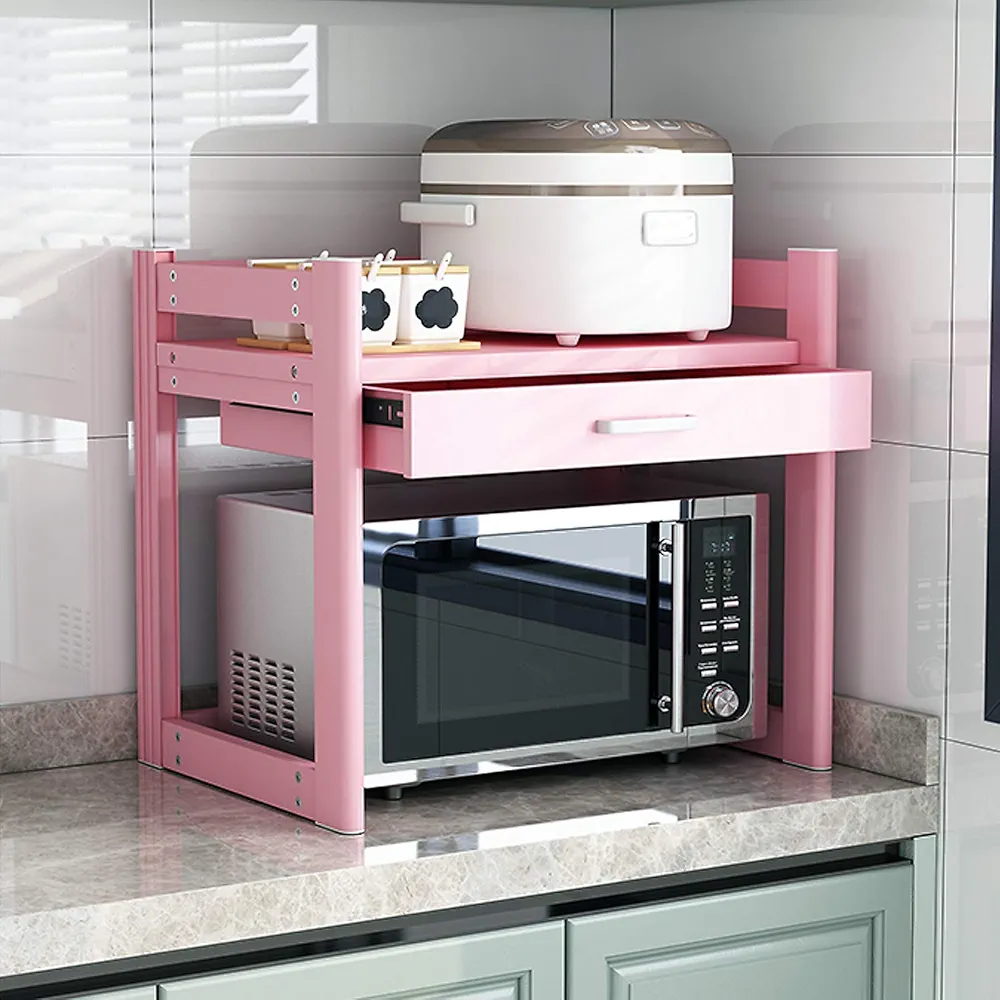 Soporte para microondas de metal de 50 cm, estante de almacenamiento de cocina con soporte organizador de horno de montaje simple para estante de microondas, estantes de almacenamiento y organización