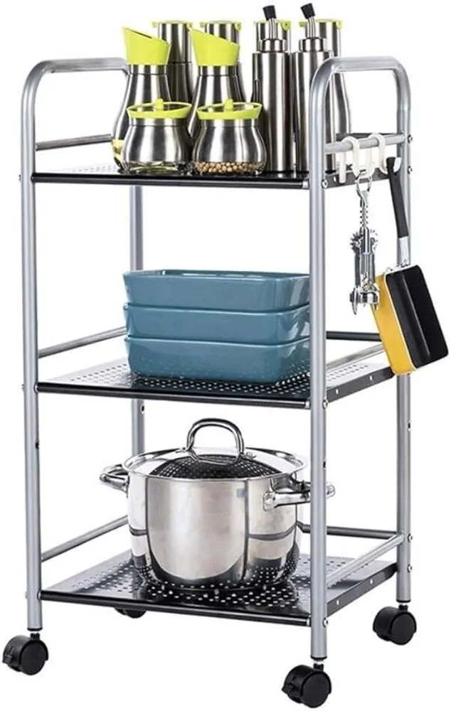 Estante organizador de cocina multifuncional de 3 niveles con soporte para microondas