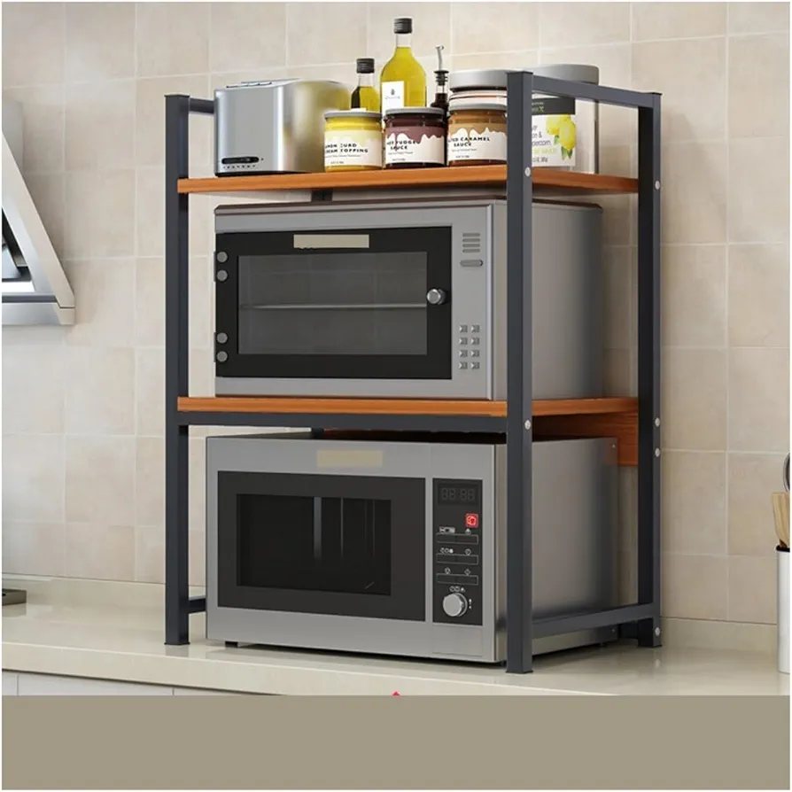 Soporte para microondas Rejilla para Horno microondas de 3 Niveles Organizador de Soporte para Horno microondas Estante de Almacenamiento para encimera de Cocina Soporte para Impresora