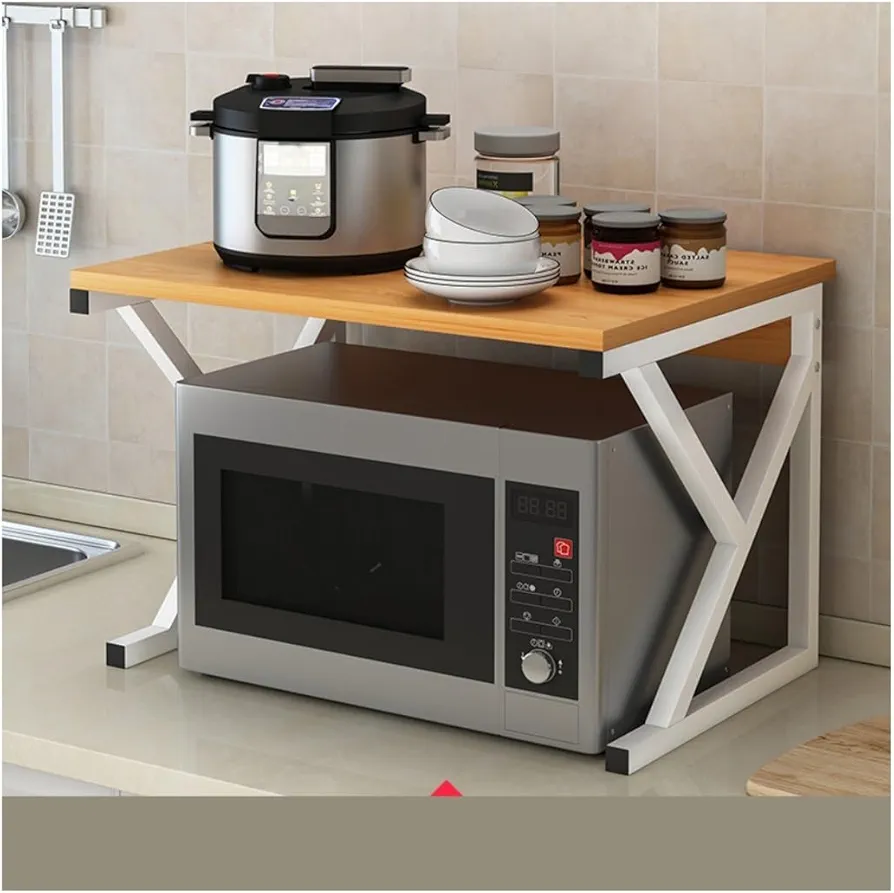 Estante organizador de metal para horno de microondas, soporte para microondas con estante de almacenamiento para microondas, estante de microondas para cocina, estante para microondas, estante para