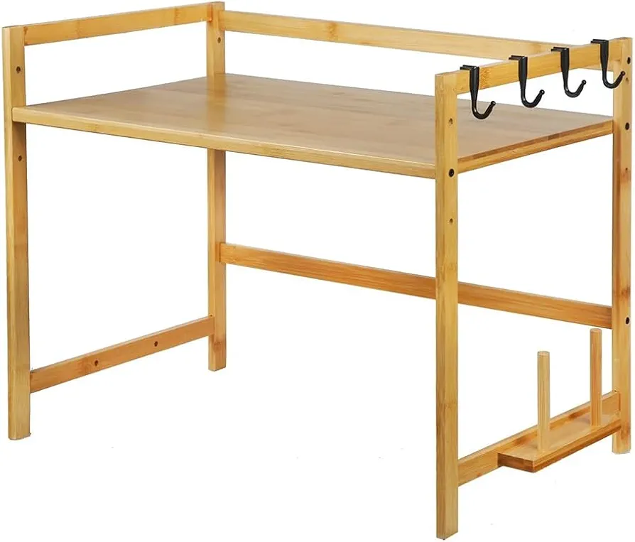 YFWOKSL Rejilla para Horno microondas, Organizador de encimera de Cocina, Soporte para microondas, Rejilla Multifuncional para microondas, Soporte de Madera de bambú para microondas, Soporte de Bamb