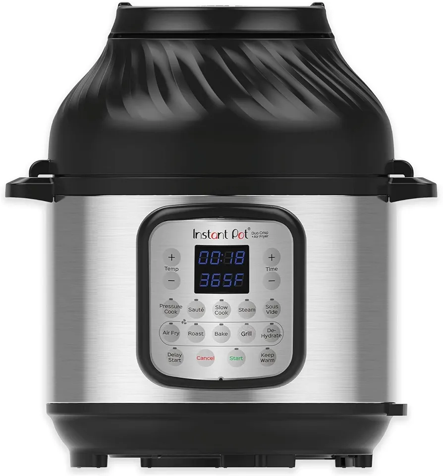 Instant Pot DUO CRISP + Air Fryer 8L, Acero inoxidable - Robot de cocina (11 funciones en 1: olla a presión, sartén, vapor, olla lenta) (140-0042-01-EU)