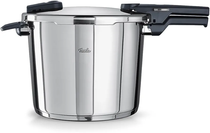 Fissler Vitaquick Olla a presión de 10 l y 26 cm de diámetro, acero inoxidable, 2 niveles de cocción, fabricada en Alemania, inducción