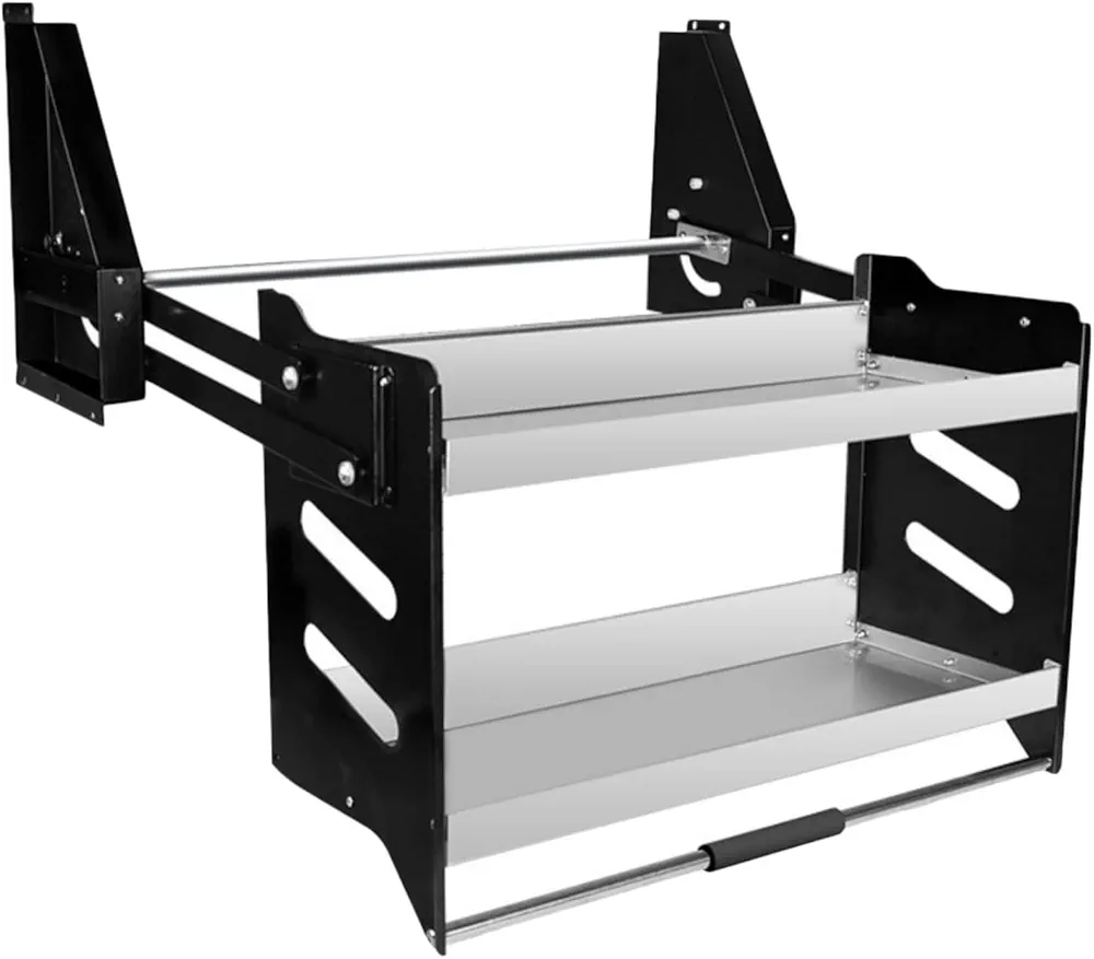 Organizador de armario extraíble de cocina con estantes ajustables y soporte de carga de 30 kg para ahorrar espacio para un almacenamiento eficiente de electrodomésticos, 460 x 280 x 530 mm