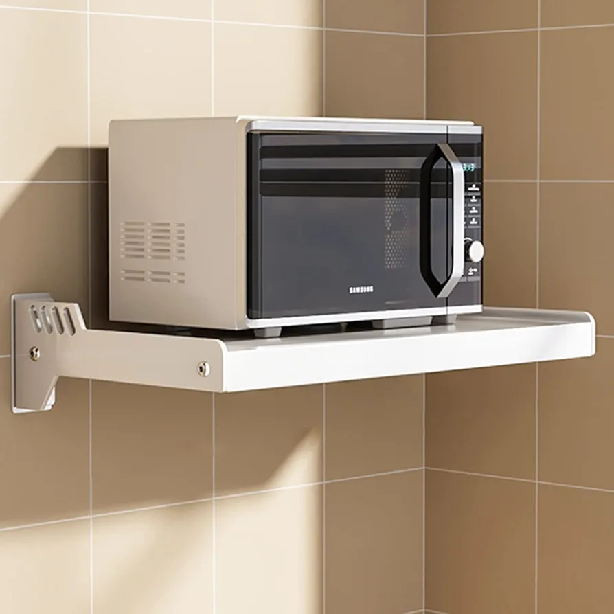 YFWOKSL Rejilla para Horno microondas, Rejilla para microondas, Rejilla para Horno microondas de Pared Que Ahorra Espacio, Estante de Pared para microondas Adecuado para Horno eléctrico, Horno Micro