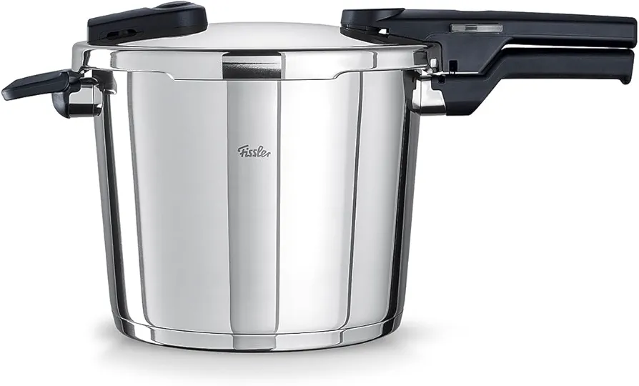 Fissler Vitaquick Olla a presión de 6 l y 22 cm de diámetro, acero inoxidable, 2 niveles de cocción, con accesorio, fabricada en Alemania, inducción