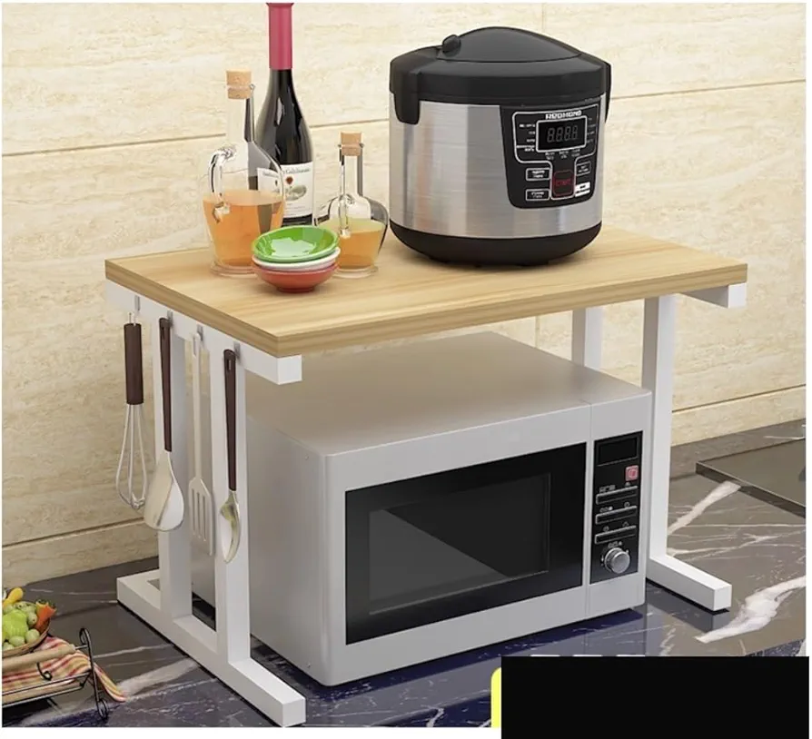 Soporte para microondas Rejilla para Horno microondas Rejilla para Horno microondas de 2 Niveles Estante para encimera de Cocina Organizador de encimera Soporte para Impresora Soporte para Estante p