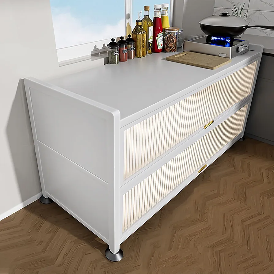 YFWOKSL Rejilla para Horno microondas, Mesa de preparación de Cocina con encimera de Trabajo, Rejilla de Almacenamiento de Cocina Multifuncional, Soporte para Horno microondas, mostrador extendido d