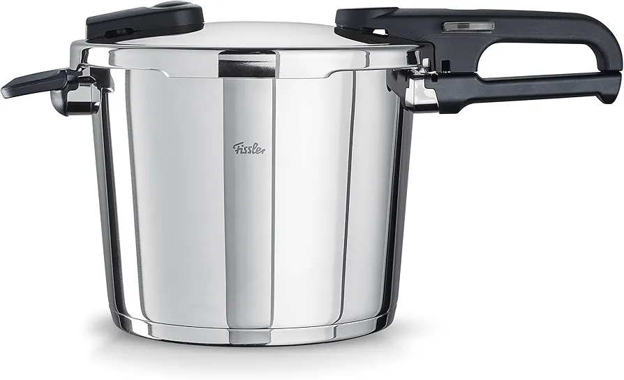 Fissler Vitaquick Olla a presión de 6 l y 22 cm de diámetro, acero inoxidable, 2 niveles de cocción, fabricada en Alemania, inducción