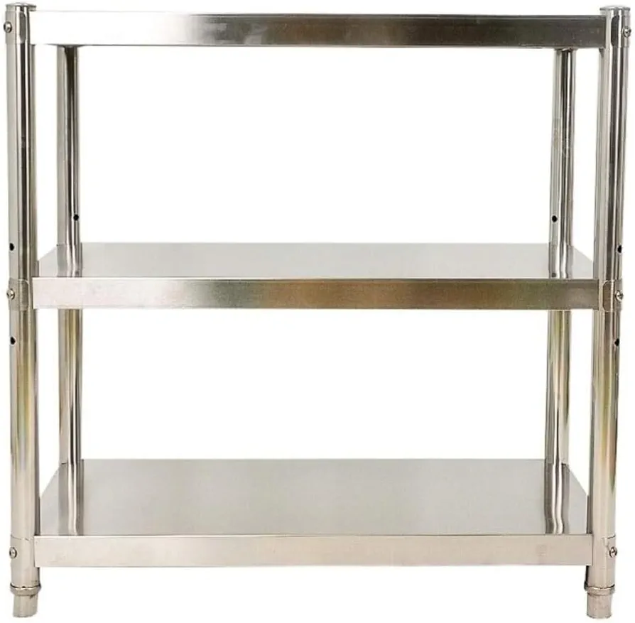 Estante de acero inoxidable de 3 niveles para microondas con soporte para cubiertos, estante de almacenamiento de cocina para horno microondas